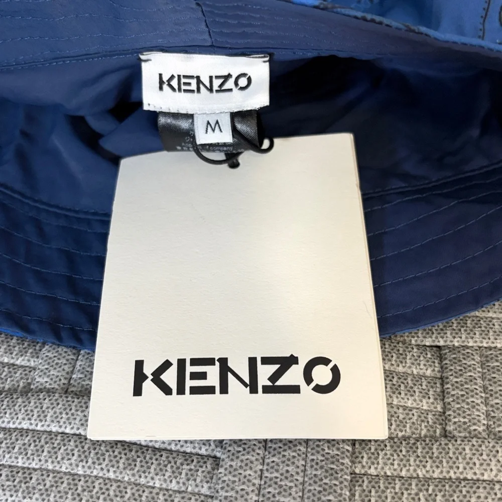 KENZO Reversible Bucket Hat In Bandana Print Blue Designer Sz M Unisex NEW